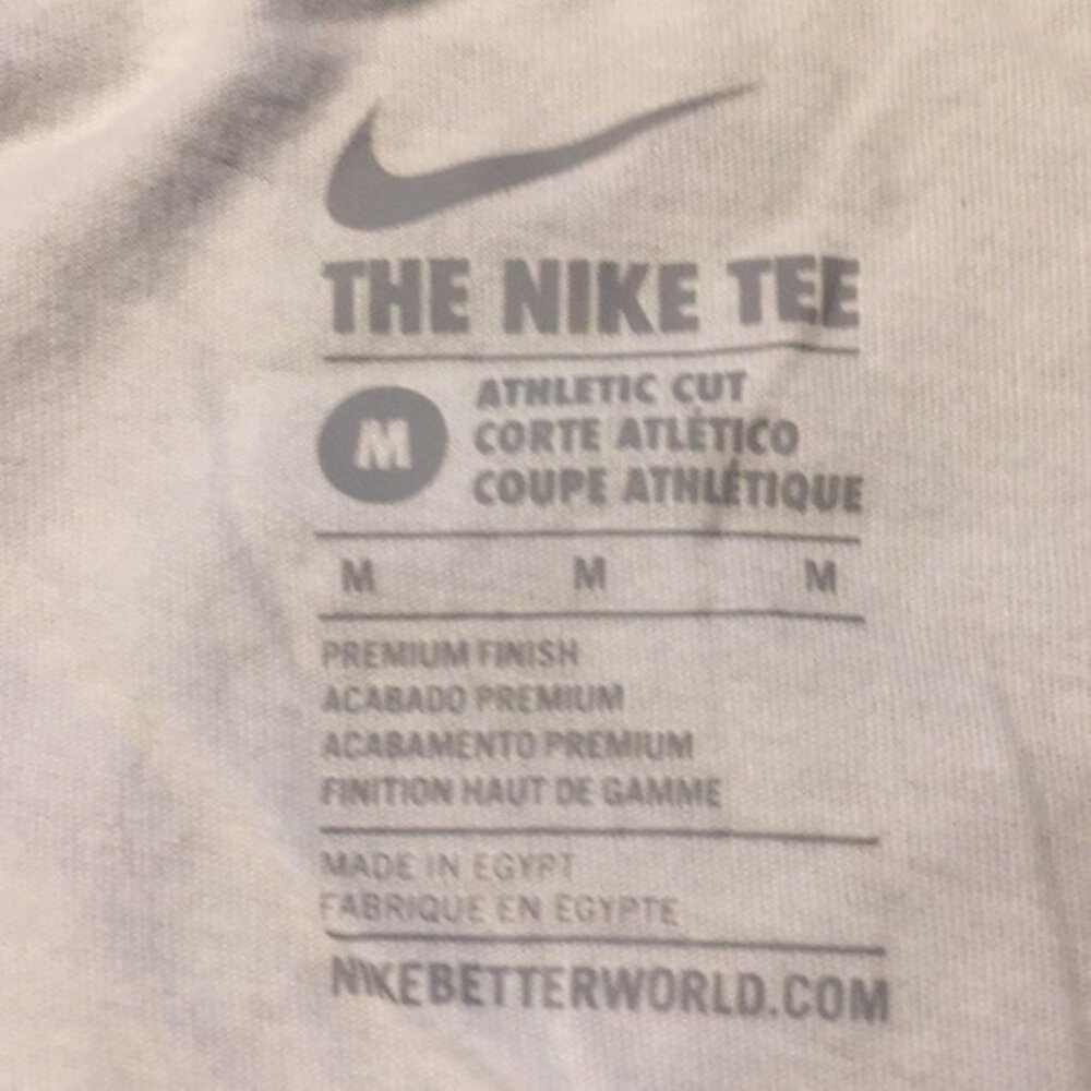 Nike USA Soccer Raglan Tee Athletic Cut White/Blue Medium - Picture 4 of 8